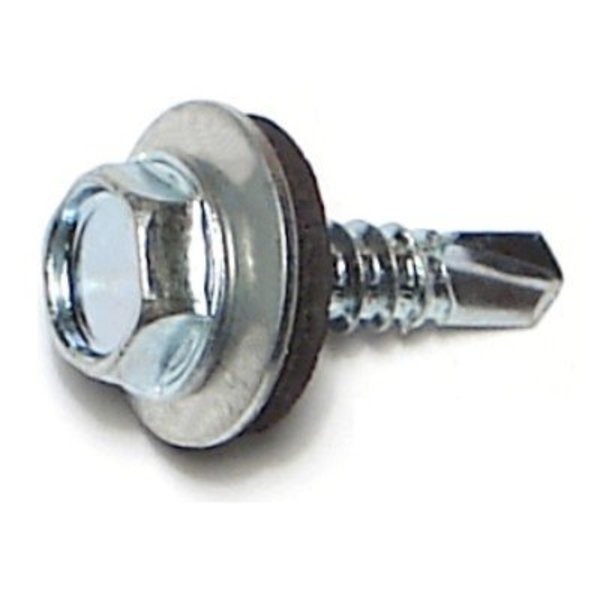 Buildright Self-Drilling Screw, #10 x 3/4 in, Zinc Plated Steel Hex Head Hex Drive, 3500 PK 08016